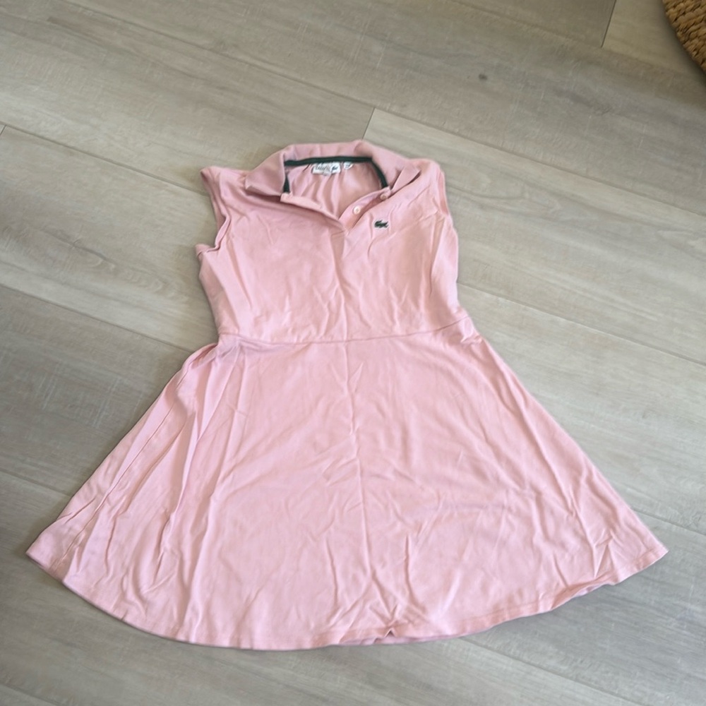 New Lacoste Kids' Sleeveless Stretch Piqué Polo Dress